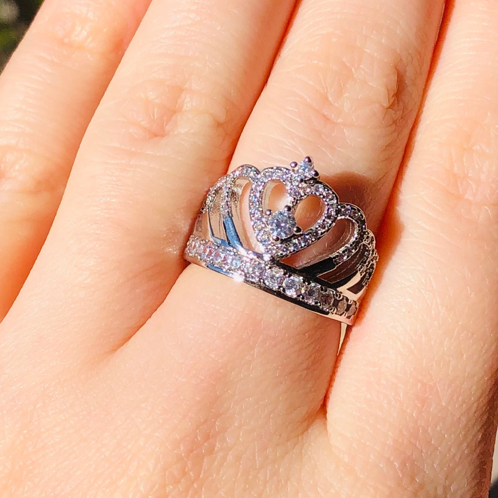 925 Sterling silver white sapphire crown - Picture 2 of 7